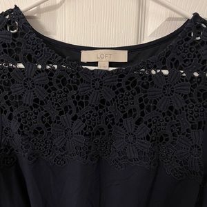 Loft navy crochet dress